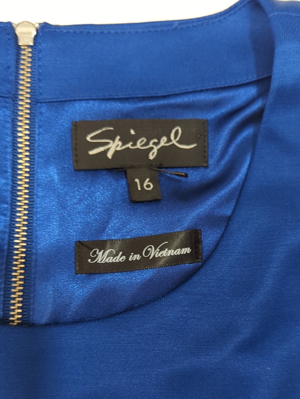 Spiegel Royal Blue Geometric Sleeveless Sheath Dress Size 16 - Picture 2 of 12